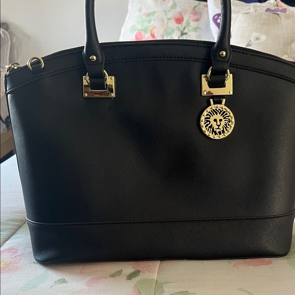 Anne Klein Black Tote with Gold Details - Picture 1 of 3